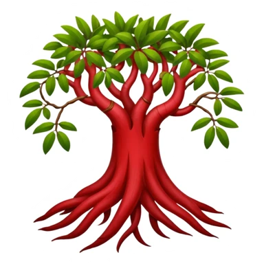 cut red mangrove and cut roots sticker