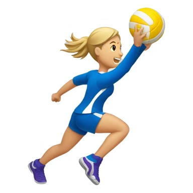 create a volleyball player spiking a volleyball down sticker