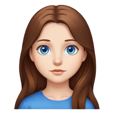 Long brown hair and blue eyes girl sticker