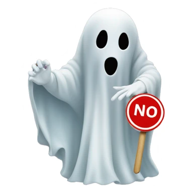 Ghost holding a 'no entry' sign sticker