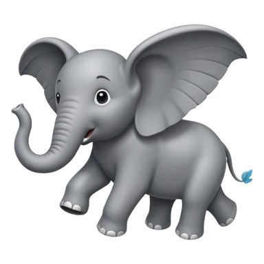 Flying elephant sticker