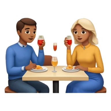 comversacion dentro de un restauant  dos persoans sticker