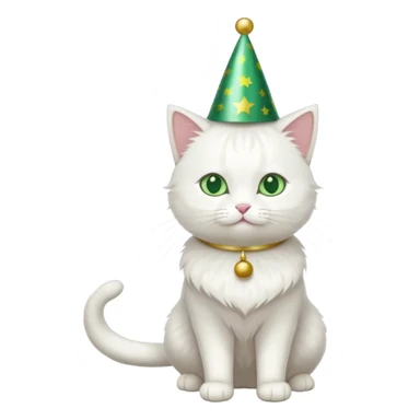 a full-body white cat new year  sticker