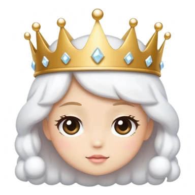 white snow aesthetic chibi crown icon sticker