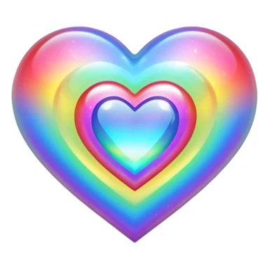 heart with rainbow aura sticker