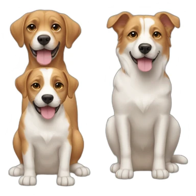 cat+dog in one sticker