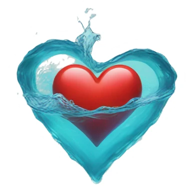 Heart in water sticker