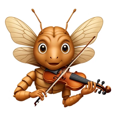 cicada playing violon  sticker