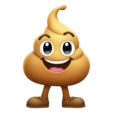 Poop emoji on a walk sticker