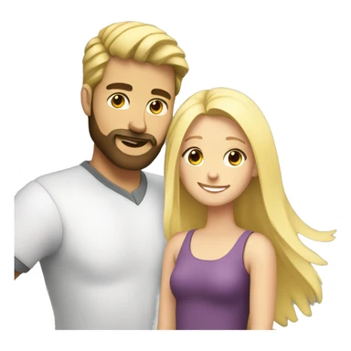A guy with a beard cuddles a white blond girl sticker