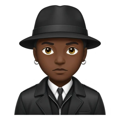 Black gangster with black preferred jacket sticker