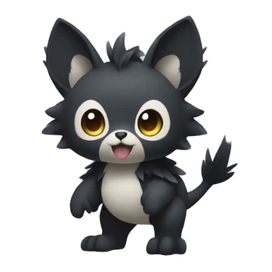 Cute cool fantasy dark-themed animal hybrid Fakemon full body sticker