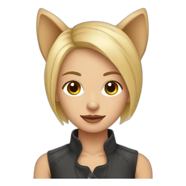 mujer rubia de pelo corto con perro Chihuahua en los brazos sticker