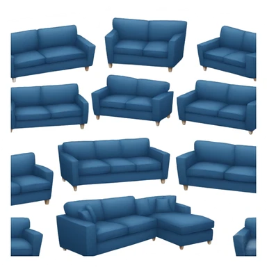 blue couch chair sticker