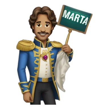 Prince Roger Nelson holding a sign which reads "Marta" sticker