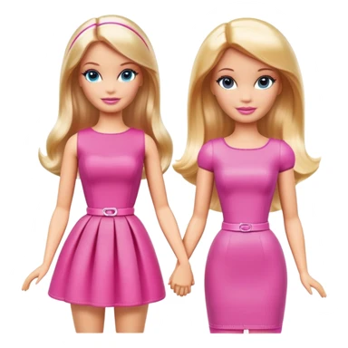 two barbie’s holding hands sticker
