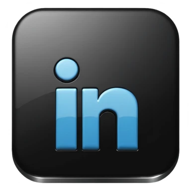 3d linkedin logo in black (the real Linkedin logo must be used) sticker