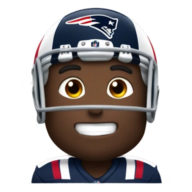 patriots football player wearing number 10 with poop emoji for head sticker