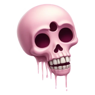 Pink skeleton cry sticker