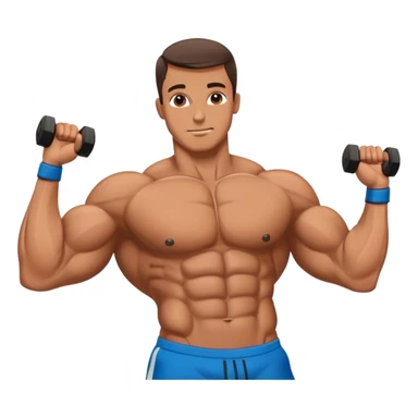 bodybuilder laying down abs exercise sticker