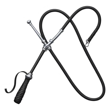 Black leather riding whip  sticker