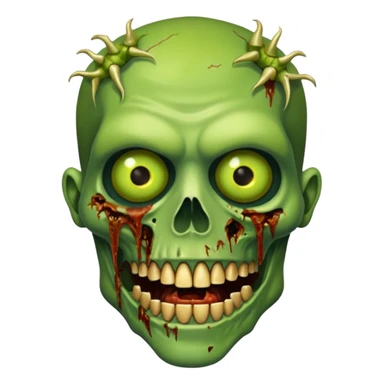 Zumbi verde com dente dourado  sticker