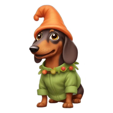 Sausage dog dressed as a troll sticker