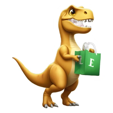 T-rex in shopping  sticker