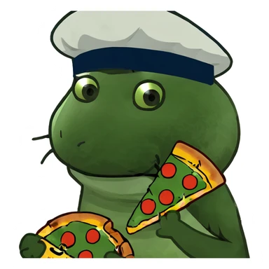 Cat eating pizza sticker