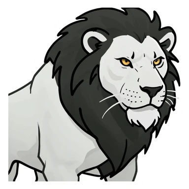 Black lion with a scar sticker