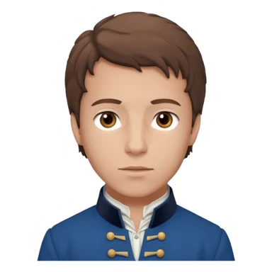 Marius From Les Miserables with light skin, brown eyes, Brown Hair, blue outfit sticker