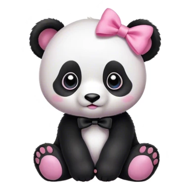 Baby panda with a pink bow sticker