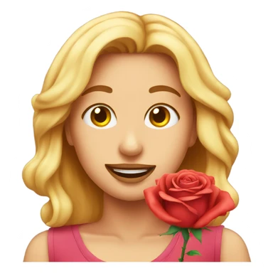 Emoji with rose sticker