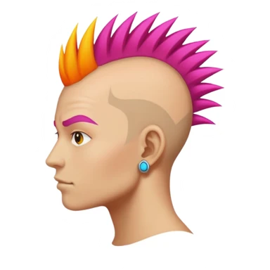 extreme mohawk person sticker