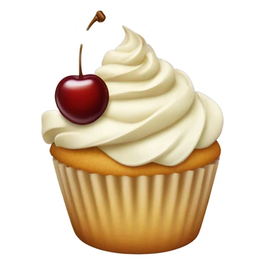 vanilla cupcake with cherry on top sticker