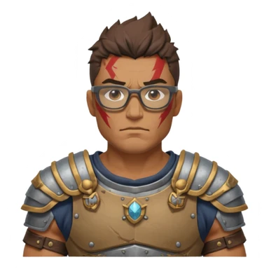 Glasses-Wearing wild Warrior bust sticker