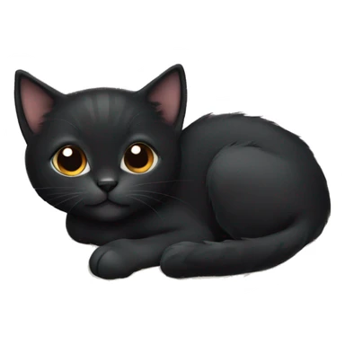 a black kitten laying on a blanket sticker