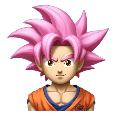 Goku avec cheveu rose sticker