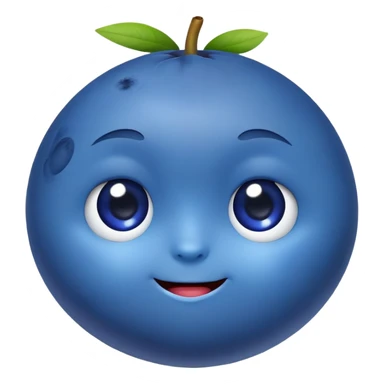 Tiny blueberry with a face sticker