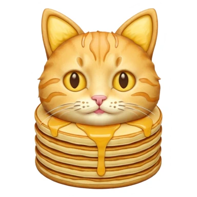 cat as pancake nice yellow pancakes sticker