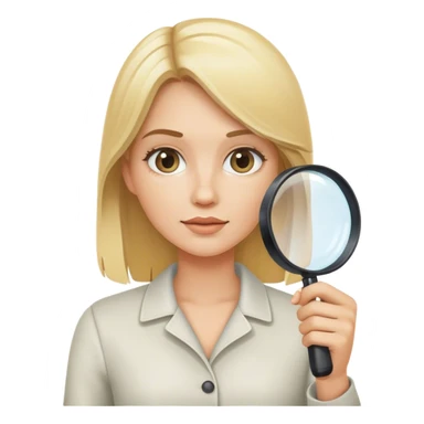 Dessine moi une image d'une femme blonde avec une loupe sticker