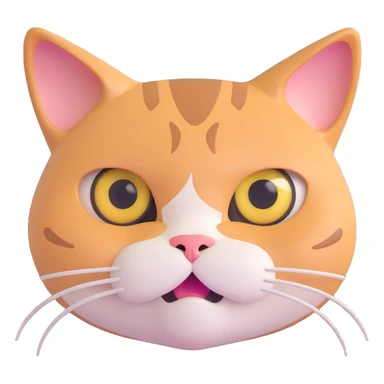 exaggerated eye-rolling cat face, front view, suitable for sticker, transparent background sticker