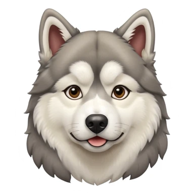 Alaskan Malamute dog, park, people sticker