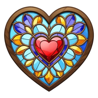 Stained glass heart sticker