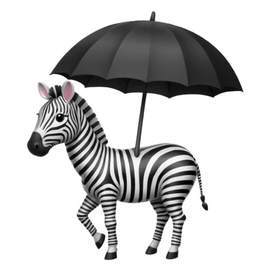 zebra with umbrella sticker