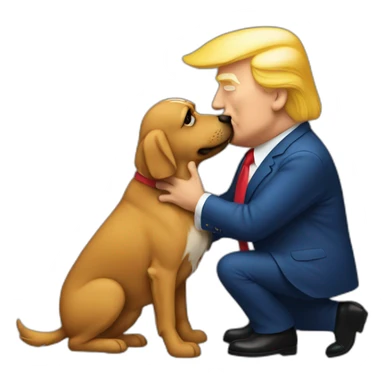 trump kissing a dog sticker