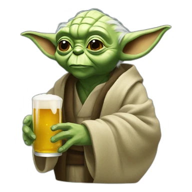 Yoda drinking beer sticker