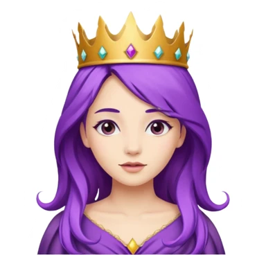 princesse with wind purple hair sticker