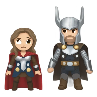 Thor et Jane Foster s'embrassent sticker