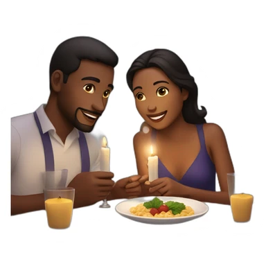 couple having candle light dinner  sticker